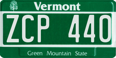 VT license plate ZCP440