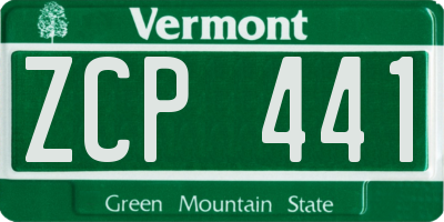 VT license plate ZCP441