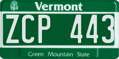 VT license plate ZCP443
