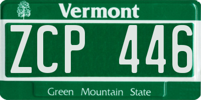 VT license plate ZCP446