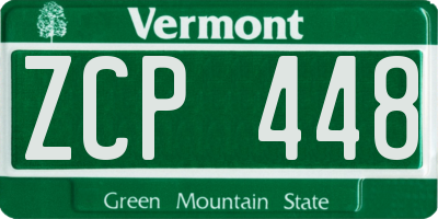 VT license plate ZCP448