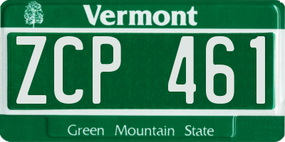 VT license plate ZCP461