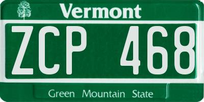 VT license plate ZCP468