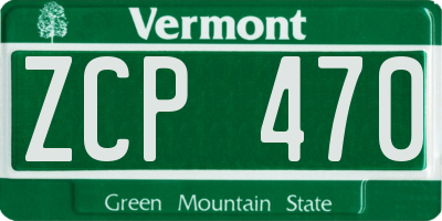 VT license plate ZCP470