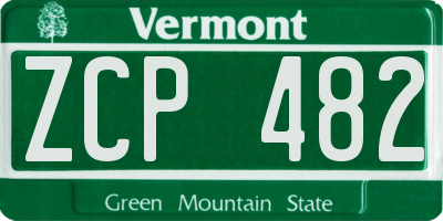 VT license plate ZCP482
