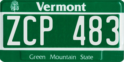 VT license plate ZCP483