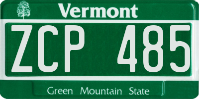 VT license plate ZCP485