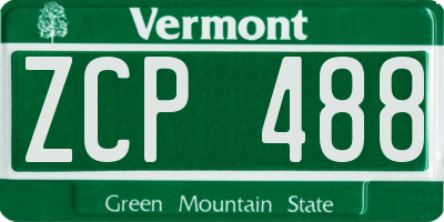 VT license plate ZCP488