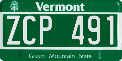 VT license plate ZCP491