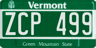 VT license plate ZCP499