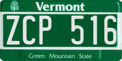 VT license plate ZCP516