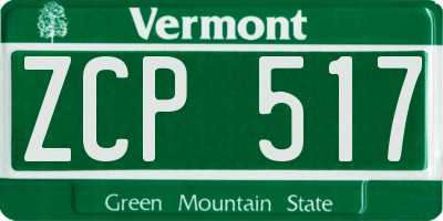 VT license plate ZCP517