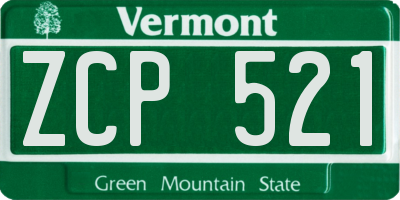VT license plate ZCP521