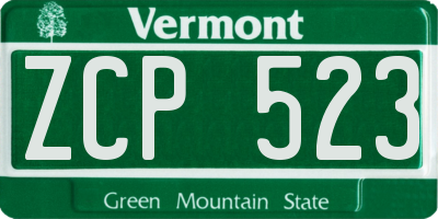 VT license plate ZCP523