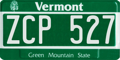 VT license plate ZCP527