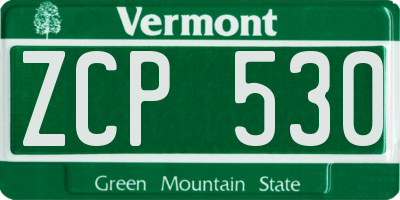 VT license plate ZCP530
