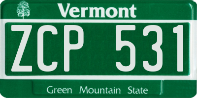 VT license plate ZCP531