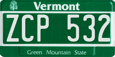 VT license plate ZCP532