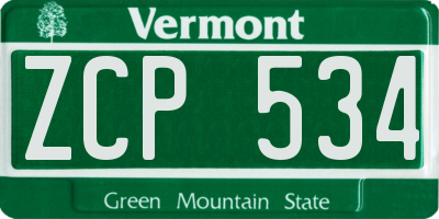 VT license plate ZCP534
