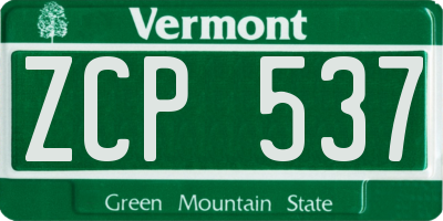 VT license plate ZCP537