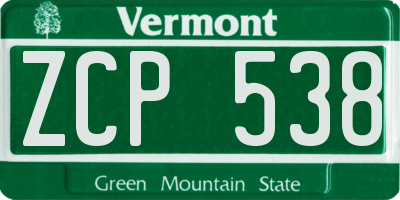 VT license plate ZCP538