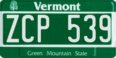 VT license plate ZCP539
