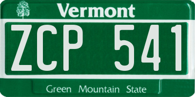 VT license plate ZCP541