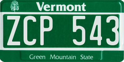 VT license plate ZCP543