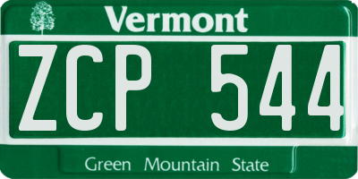 VT license plate ZCP544