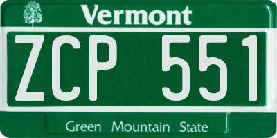 VT license plate ZCP551