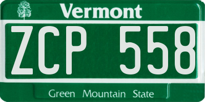 VT license plate ZCP558