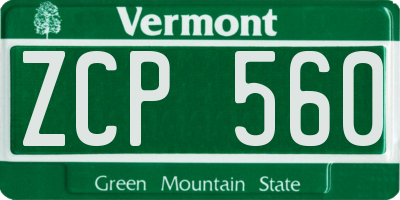 VT license plate ZCP560