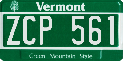 VT license plate ZCP561