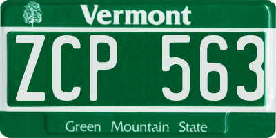 VT license plate ZCP563