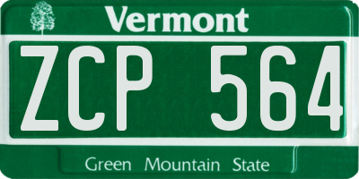 VT license plate ZCP564