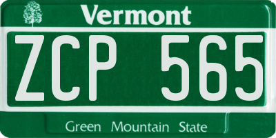 VT license plate ZCP565