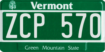 VT license plate ZCP570