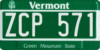 VT license plate ZCP571