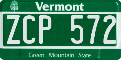 VT license plate ZCP572