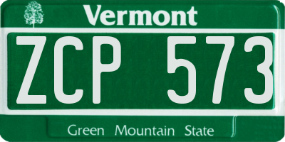 VT license plate ZCP573