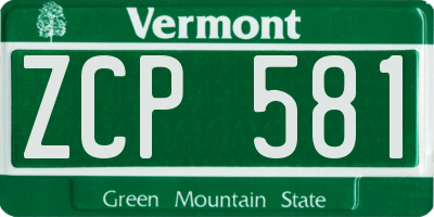 VT license plate ZCP581