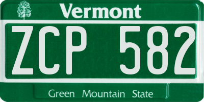 VT license plate ZCP582