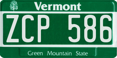VT license plate ZCP586