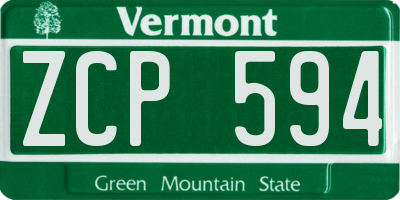 VT license plate ZCP594