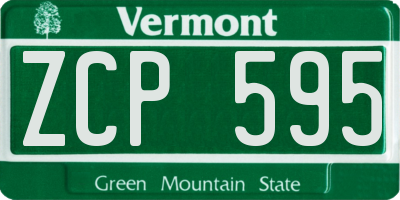 VT license plate ZCP595