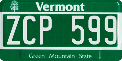 VT license plate ZCP599