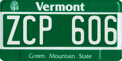 VT license plate ZCP606