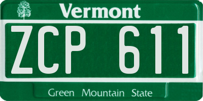 VT license plate ZCP611