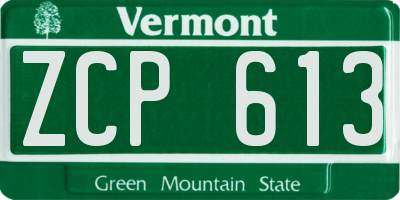 VT license plate ZCP613