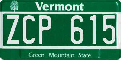 VT license plate ZCP615